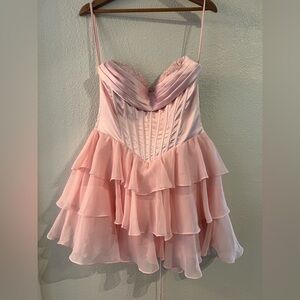 Elegant Pink Strapless Dress